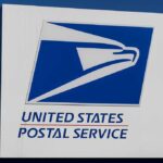 United States Postal Service sign with logo.
