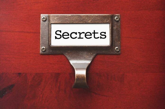 106336844 featured image Label holder with the word Secrets on red background.