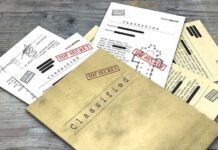 Classified documents with Top Secret