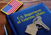 US Department of Veterans Affairs book keys flag