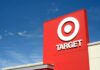 Red Target store sign against blue sky