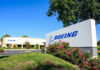 Boeing office building with signage and landscaping