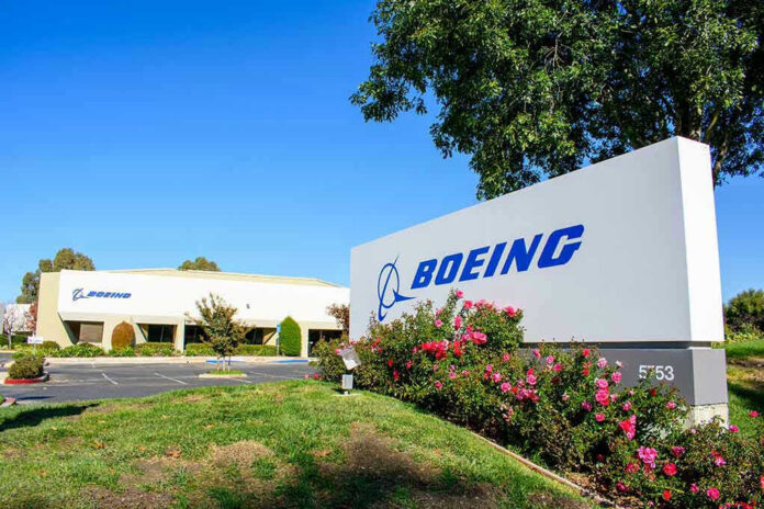 Boeing office building with signage and landscaping