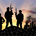 Ex-DHS Adviser: Cartel Days Numbered Under Trump Three armed silhouettes near a smoky city skyline
