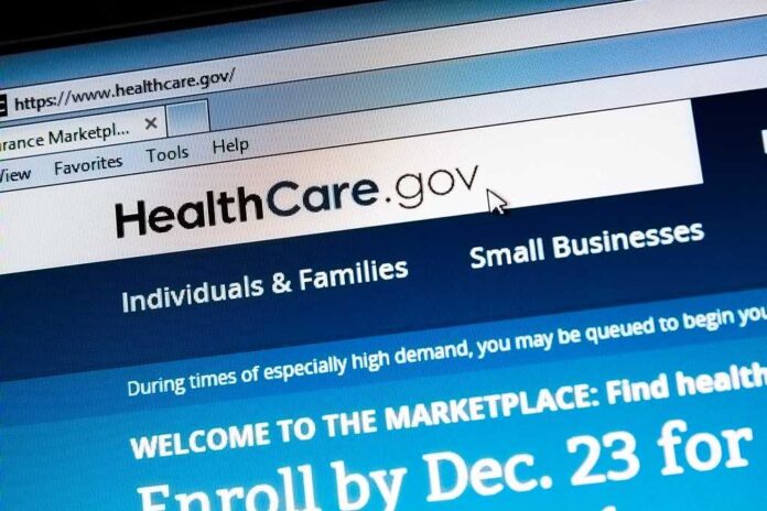 Screenshot of the HealthCare.gov website with enrollment information