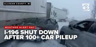 100+ CAR PILEUP: I-196 shut down after over a hundred cars