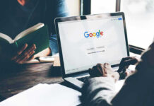 Google Insider Theft Shocks Silicon Valley Laptop on Google homepage, person reading a book.