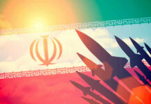 Khamenei Vanishes—Iran’s Power War Ignites Silhouettes of missiles over Irans flag graphic.