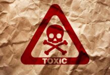 A warning sign featuring a skull and crossbones with the word TOXIC