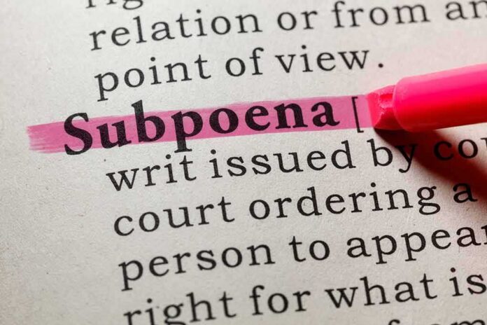 shutterstock_1297944181.jpg Highlighted definition of 'subpoena' in a dictionary