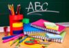 Double Child Stabbings Rock California A collection of colorful school supplies including notebooks, pens, and scissors on a desk
