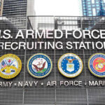 Sign for U.S. Armed Forces Recruiting Station.