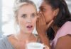 Hunter’s SHOCKING Confession — WHY NOW? Two women in a casual setting, one whispering to the other who looks surprised