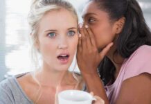 Hunter’s SHOCKING Confession — WHY NOW? Two women in a casual setting, one whispering to the other who looks surprised