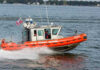 Narco Boat Blown Up—Killed 3 Alleged Traffickers Coast Guard boat speeding on the water.