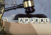Court Map Decision Victory Blocks spelling appeal with gavel and balance scales.