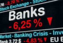 Trump’s Stock Activity Fuels Debate Over Ethics Stock exchange displays bank crisis percentage decrease.