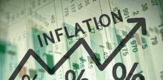 Graph showing an upward trend in inflation percentages