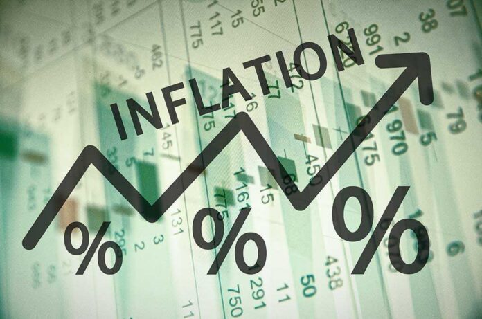 Graph showing an upward trend in inflation percentages