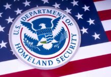 New Footage Fuels Austin Questions U.S. Department of Homeland Security emblem on American flag