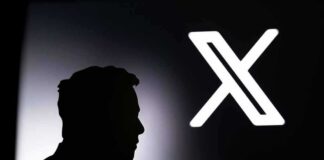 silhouette of a person beside a large X logo