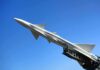 New U.S. Missile Advances in Flight Testing U.S. Army missile on launch rail against clear blue sky